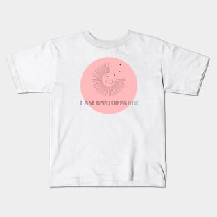 Affirmation Collection - I Am Unstoppable (Rose) Kids T-Shirt